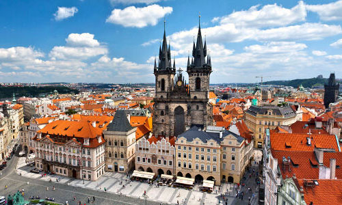 Prague architecture and scenic streets